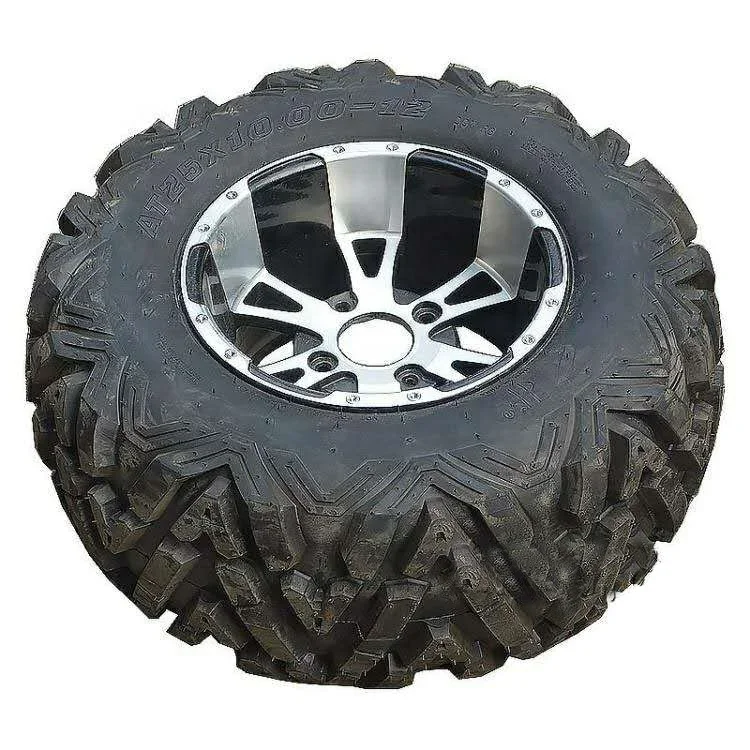 

GO KART KARTING ATV UTV Buggy 25X10-12 Inch Wheel Tubeless Tyre Tire With Aluminum Alloy Hub