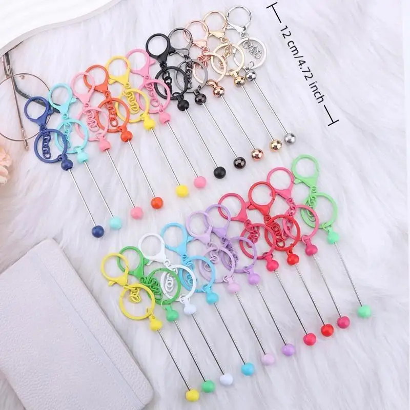 6 Stück Metall-Schlüsselanhänger-Rohlinge zum Perlenbesetzen, Rohlinge für Perlen, Anhänger, Schmuck, Charms, Lanyards, DIY-Bastelarbeiten, Geschenk – Detail 4