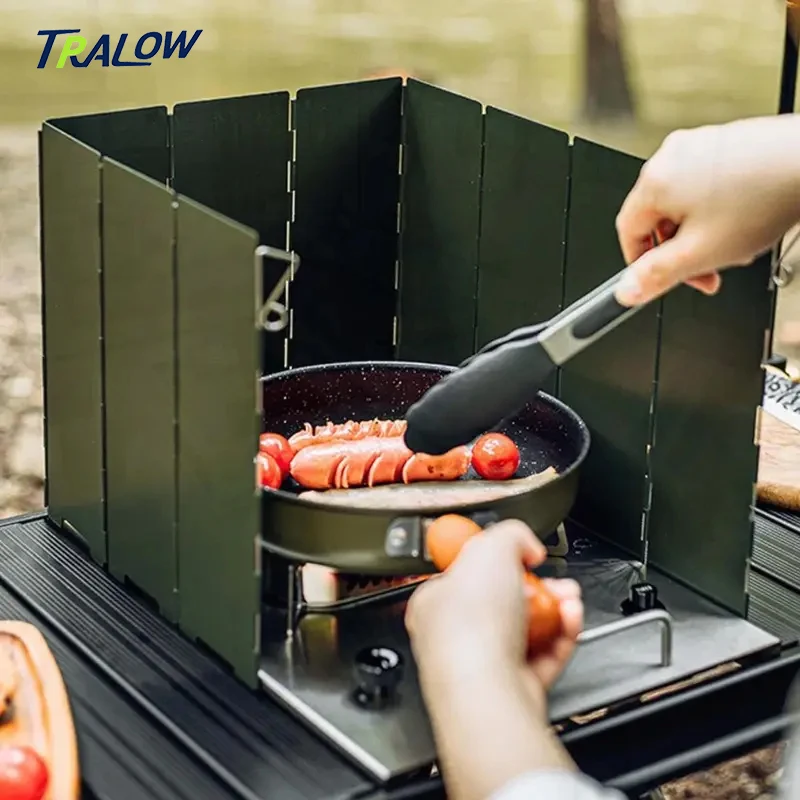 

TRALOW High Folding Outdoor Stove Windscreen 10 Plates, Camping with Carrying bag, Lightweight Butane Burner Windshield Outdoor