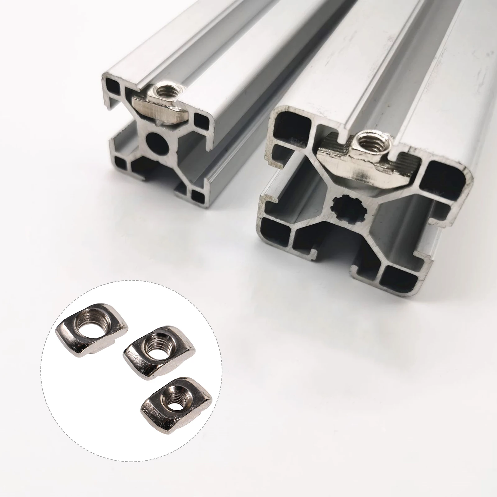 

180pcs Slot Sliding Nut Nuts Carbon Steel Sliding Nickel Plated Fastener Metal Silver Head Nut Hardware