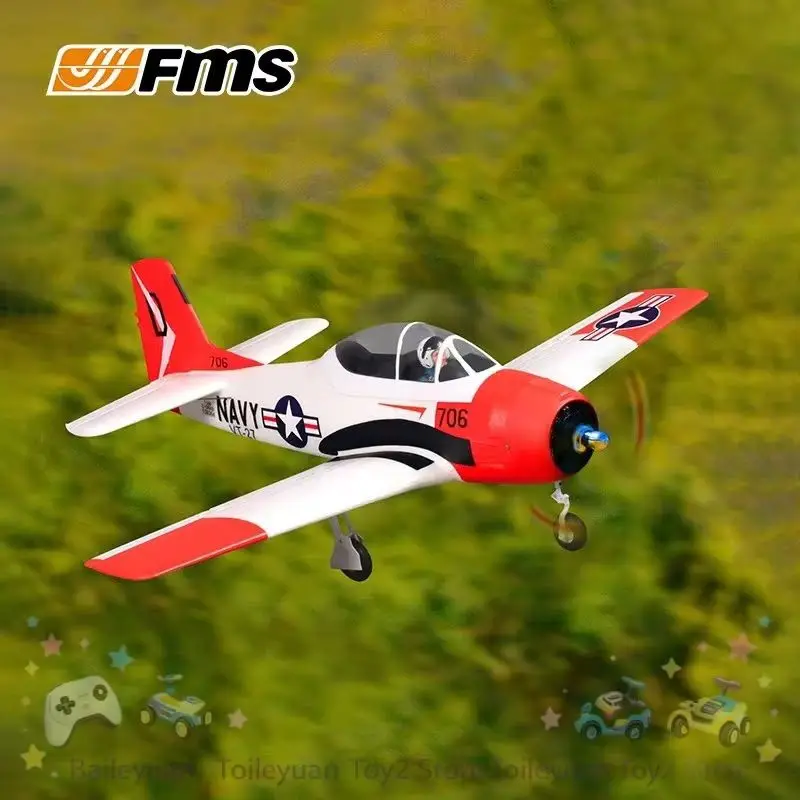 Fms T28 Trojan 800mm Rc Fixed Wing Plane Wwii Navy Scale Model Remote Control Aircraft For Beginner Adult Outdoor Hobby