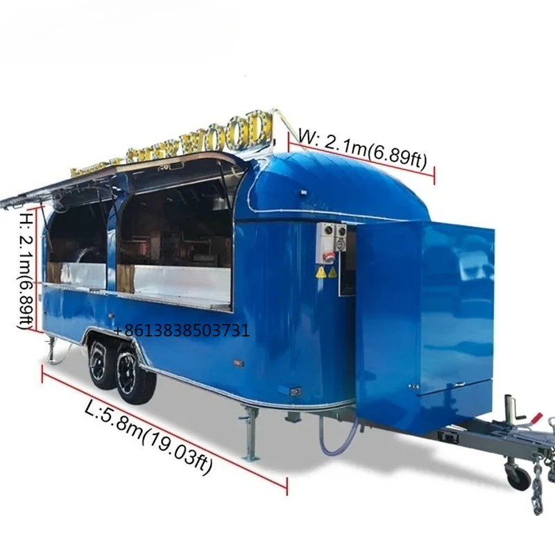

Wholesale Mobile Food Truck New Food Vending Van Catering Fully Equipped Street Mobile Truck Cart Fast Food Trailer