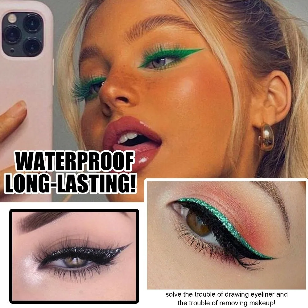 

4 Pairs Lazy Eye Shadow Eyelash Patch Reusable With Eyeliner Lazy Eyelash Stickers Self-Adhesive Waterproof