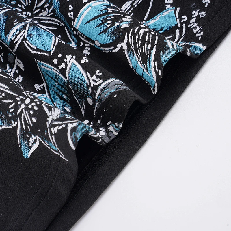 SUCHCUTE Retro-T-Shirt mit Blumendruck und Kontrast für Damen, V-Ausschnitt, kurzärmelig, Sommer-Slim-Tops, Y2k, lässiges Outfit, Streetwear – Detail 10