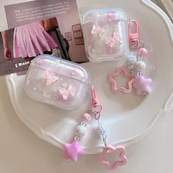 Lovely 3D Butterfly Earphone Case With Keychain For AirPods 1 2 3 4 3rd Shell Soft Cover For AirPods Pro 2 Pro2 Protective Cases