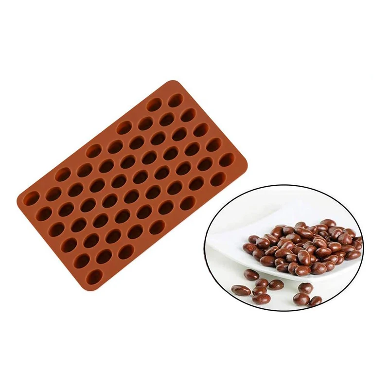 3D Coffee Beans Chocolate Mold Candy Gummy Ice Cube Tray Cake Decoration Silicone Bakeware Pastry Tools Kitchen Baking Wax Melts