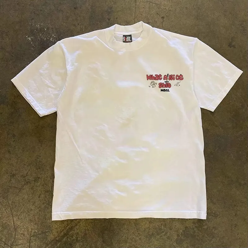 Pure Cotton 260g Heavyweight Short Sleeve T-Shirt Couple Style Women Loose Fit Men's American MBSL Casual Wear