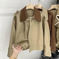 Veste d'hiver décontractée pour femme, trench-coat court, nouveau design haut de gamme, sens du travail, automne 2024