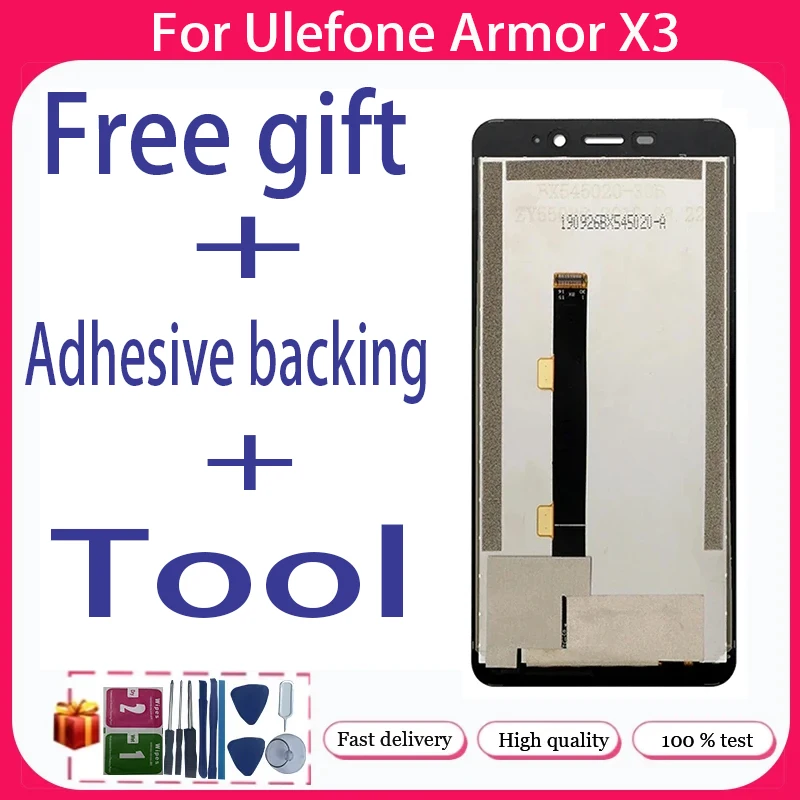 

For Ulefone Armor X3 Armor X5 Armor X5 Pro+ LCD Display + Touch Screen+Free adhesive backing+Tool