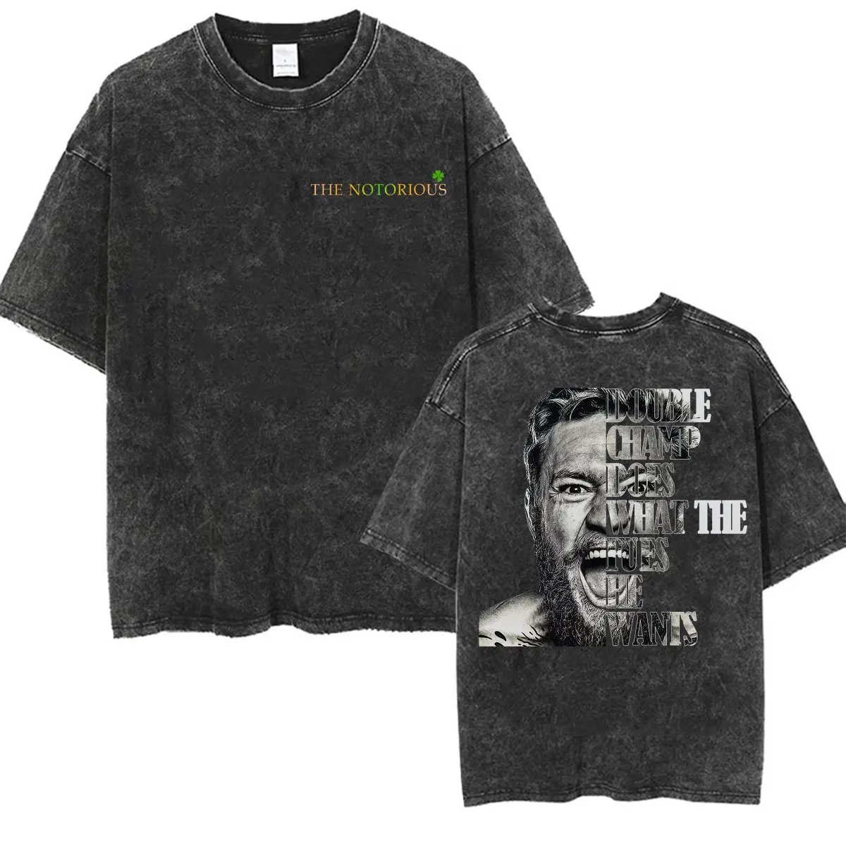 The Notorious Conor McGregor Vintage Washed T-shirts for Men Women Fashion Gothic Classic T Shirt Summer Tops Streetwear T-shirt