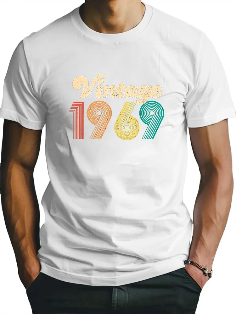 Vintage 1969 T-Shirts for Sale Men's T-shirt Short Sleeve Tees Loose T-shirt Man Tops New Men T shirt Cotton Print Tee