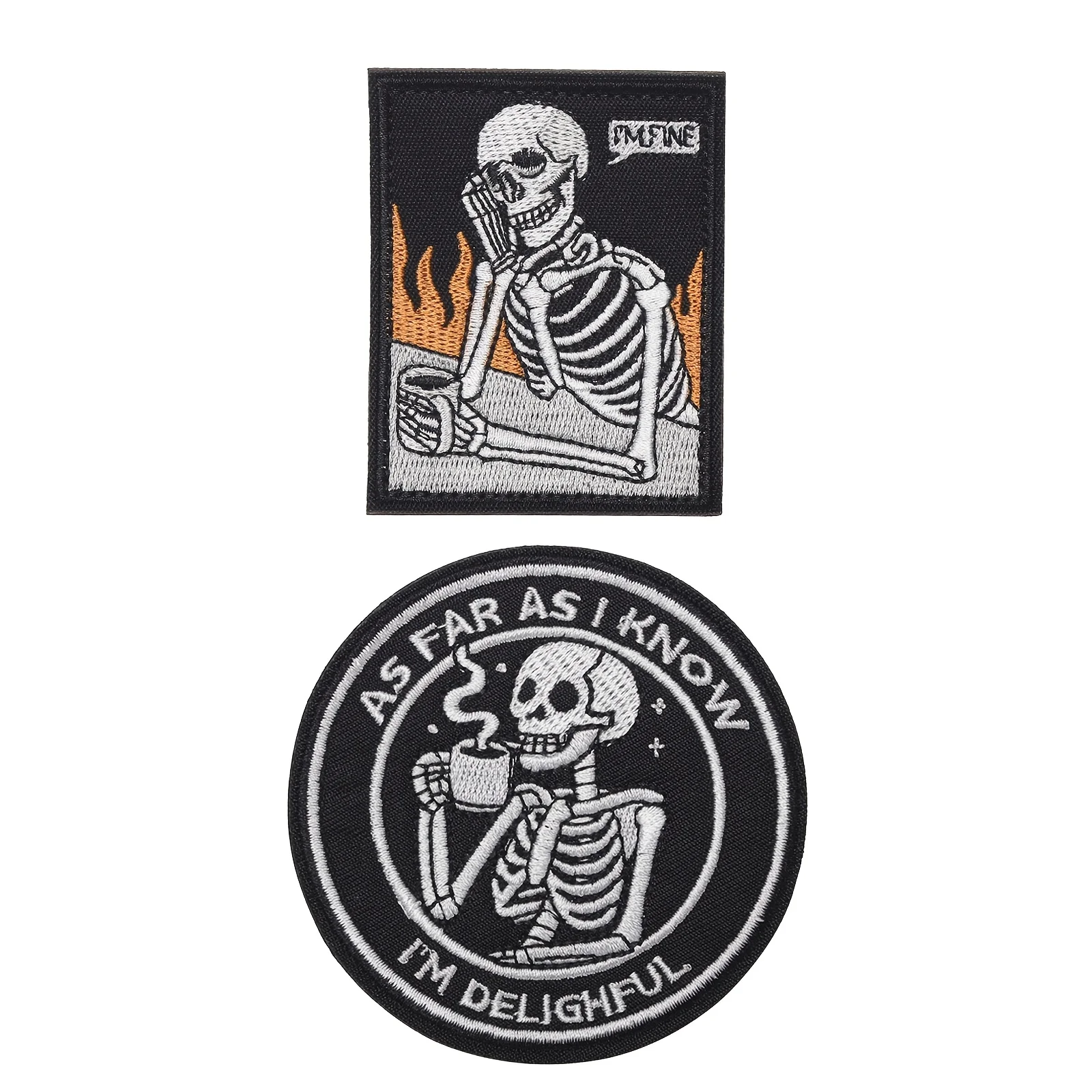 

2PCS Tactical Patches I'm Fine I'm Delightful Embroidered Patches Hook and Loop Badges for Tactical Cap, Backpacks, Tactical Ves