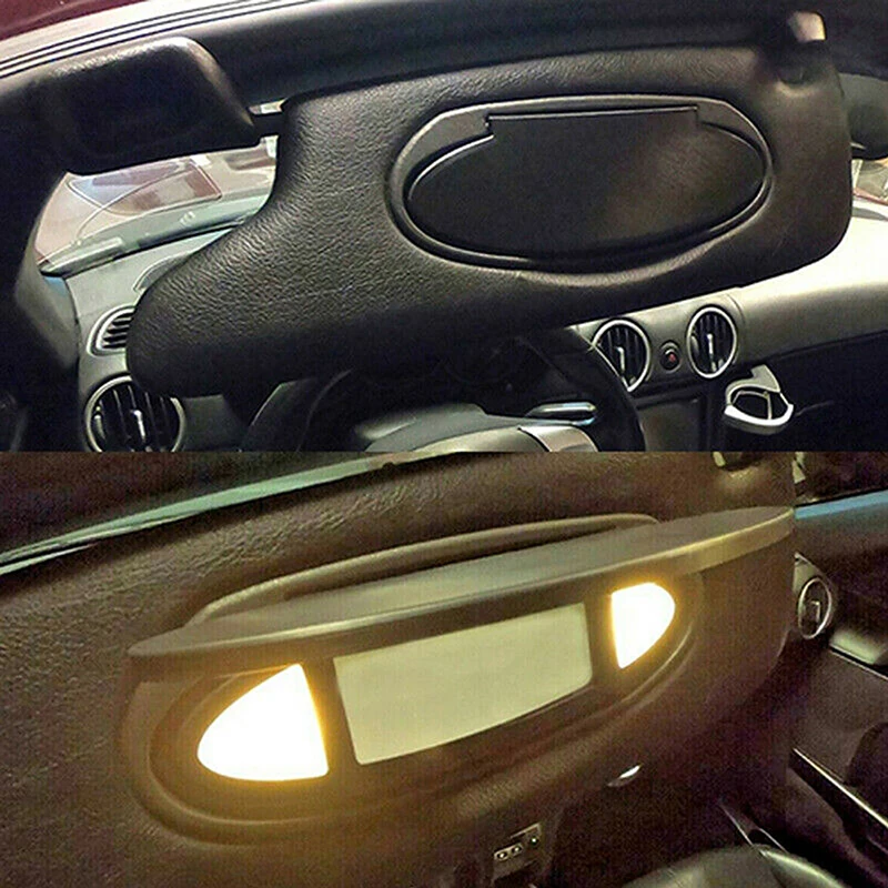 For Porsche 911 996/997 For Boxster 986 For Cayman 987 Pair Car interior Rood Sun Visor Mirror Cap Cover Black Left&Right Side