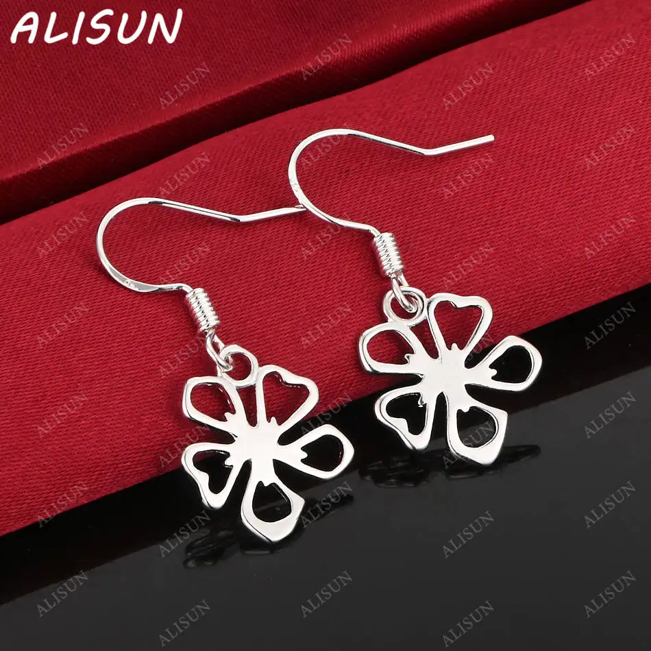 

ALISUN 925 Sterling Silver Flowers Earrings Drop Earrings Creativity Gifts Street All-match Party And Daily Wear