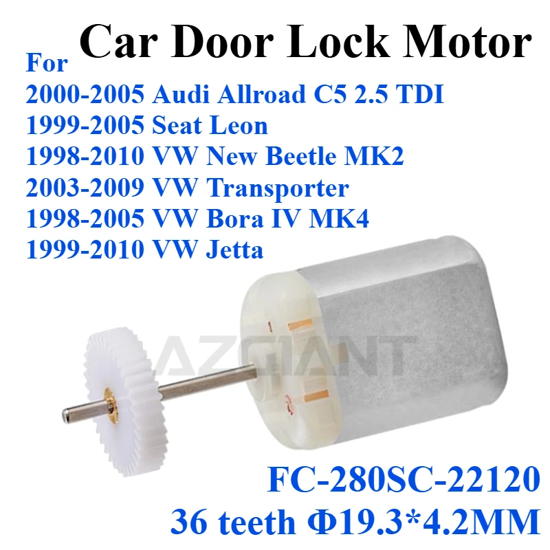 FC-280SC-22120 For Audi Allroad C5 2.5 TDI Seat Leon VW New Beetle Transporter Bora IV Jetta Car Parts Door Lock Motor 36Teeth