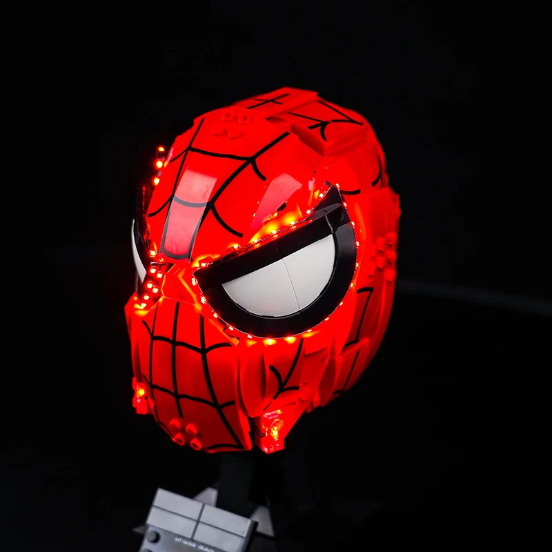 Vonado LED light 76285 set is suitable for Spider Man's Mask building blocks (including lighting accessories only)