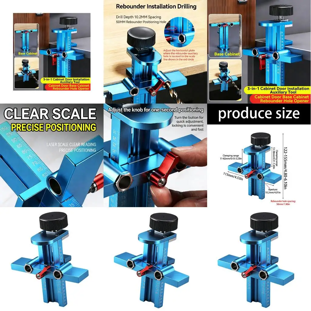  Cabinet Door Mounting Jig Installation Positioner with Quick Removable Edged