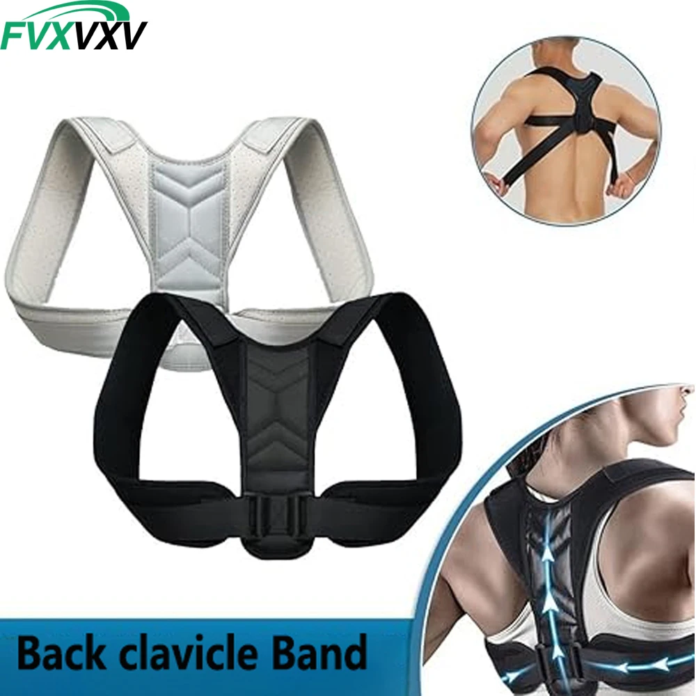 1PC Posture Corrector for Men Women, Comfortable Adjustable Back Brace Straightener Support for Upper Back, Shoulder & Neck Pain