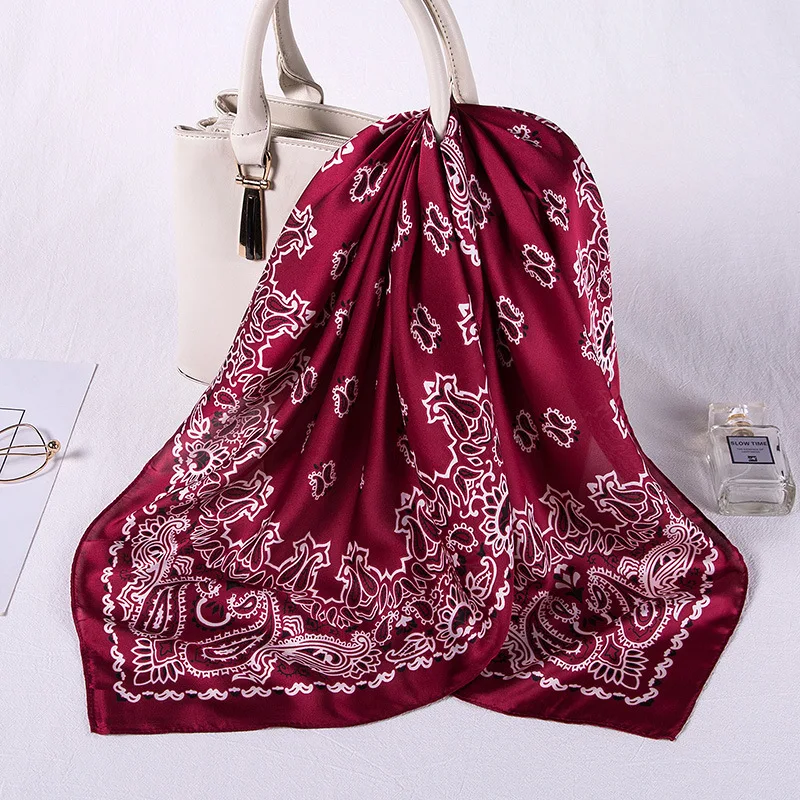 70*70CM Cashew Square Scarf Small Silk Scarf Female Spring and Autumn Summer All Korean Scarf Work Career Hijabs Turban Femme