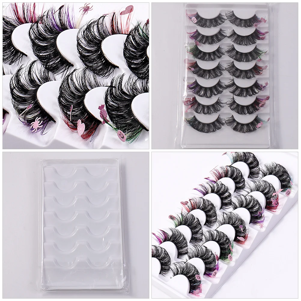 

7Pairs Colored Eyelashes Individual Lash Clusters DIY Extensions for Unique Makeup Style Lash Extension Cosplay Lashes