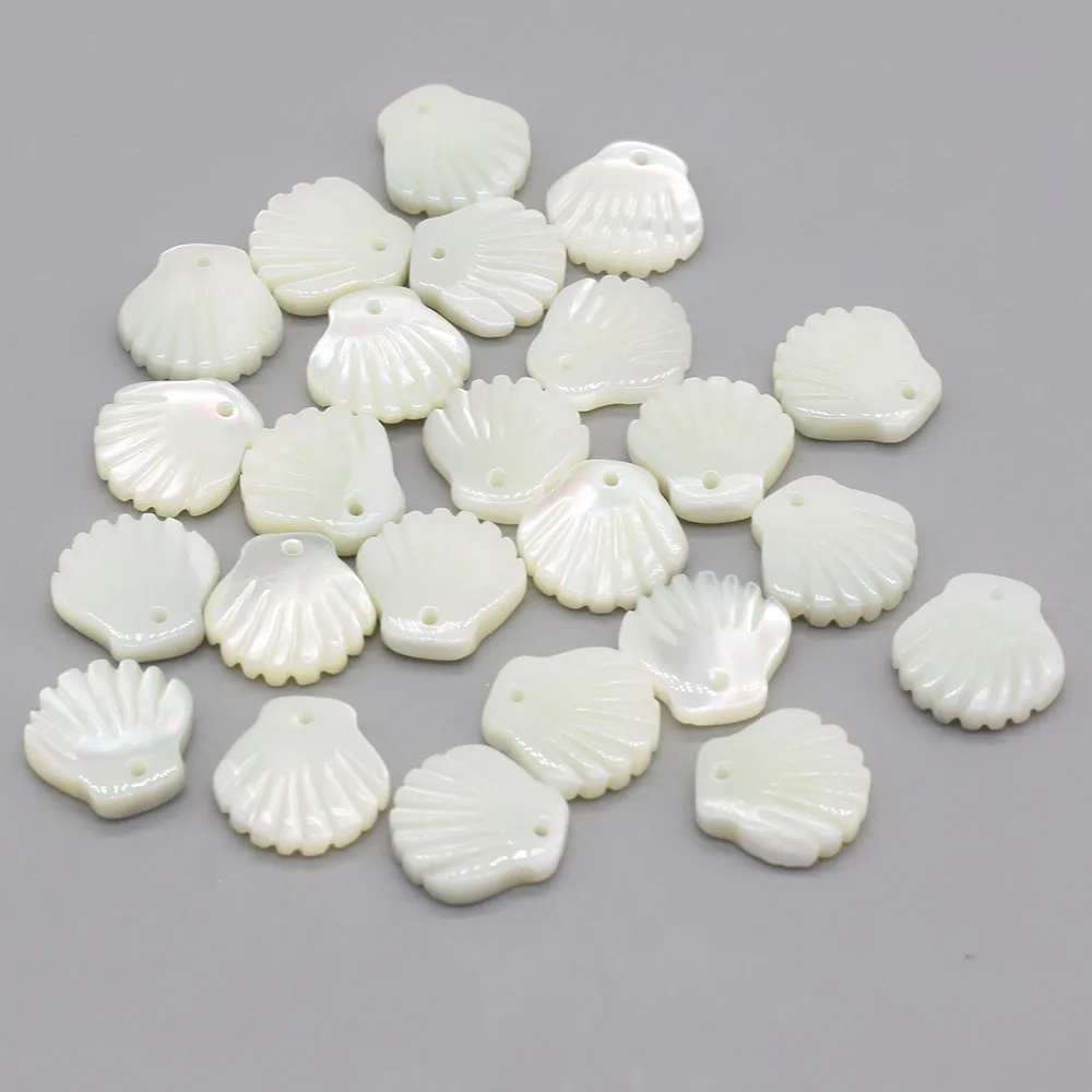 5pc Natural White Shell Pendants Scallop Shape Shell Charms for Jewelry Making Diy Women Necklace Earrings Accessory