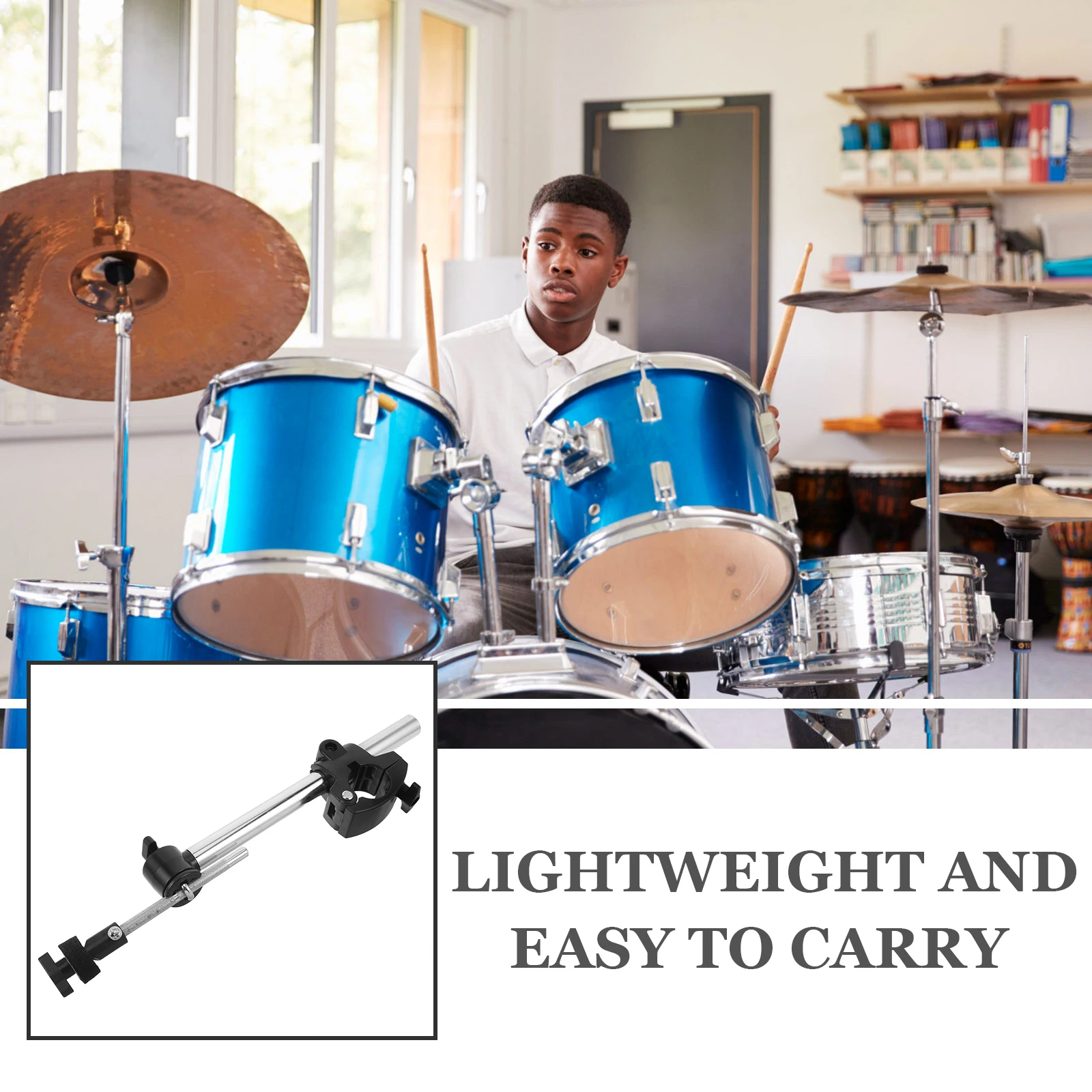 حامل الصنج الإلكتروني العالمي، مع حامل مشبك الصنج، حامل تثبيت دعامة ذراع الطبل الإلكتروني