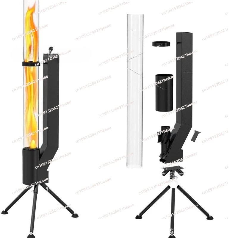 

Suitable for Vertical wood-burning rocket stove, bazooka-style courtyard heating stove, outdoor camping heater for winter use