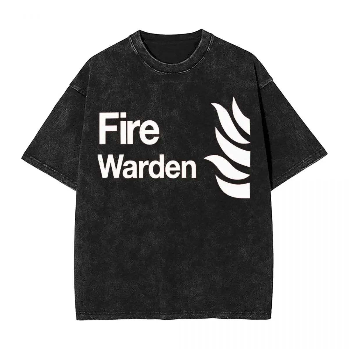 Fire Warden T Shirt Loose T-Shirts Short Sleeve Vintage Tops Summer Cotton Crewneck Big Size Clothing