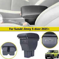Caja de reposabrazos de consola central con puerto USB tipo C para Suzuki Jimny 5 puertas XL GL 2025 organizador de almacenamiento accesorio Interior modificado