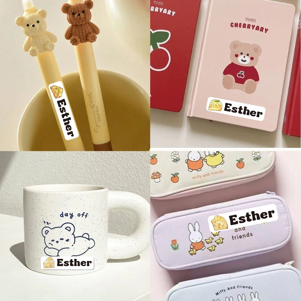 Custom Yellow series Name Sticker,Transparent Waterproof Stickers for Kids,diy Name Labels for SchoolBag Bottles Pen Box Uniform