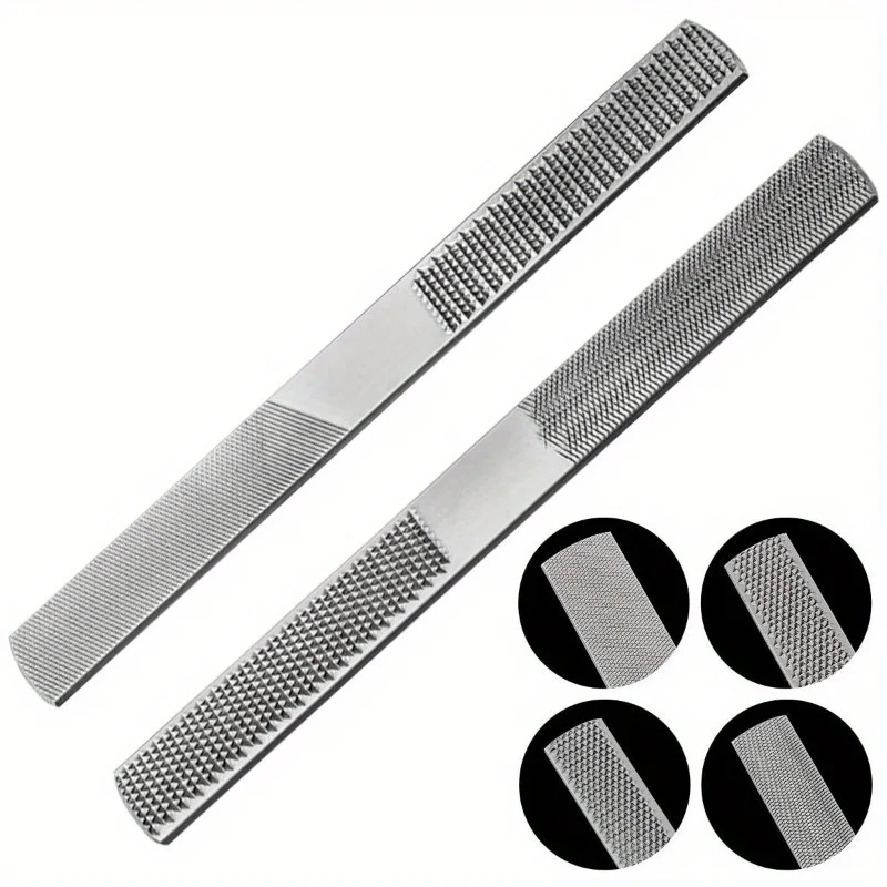 1Pc 4 Way Wood Rasp File 2pcs Steel Hand File Durable Wood Rasp Set Half Round Flat Needle Files for Wood Metal Crafting