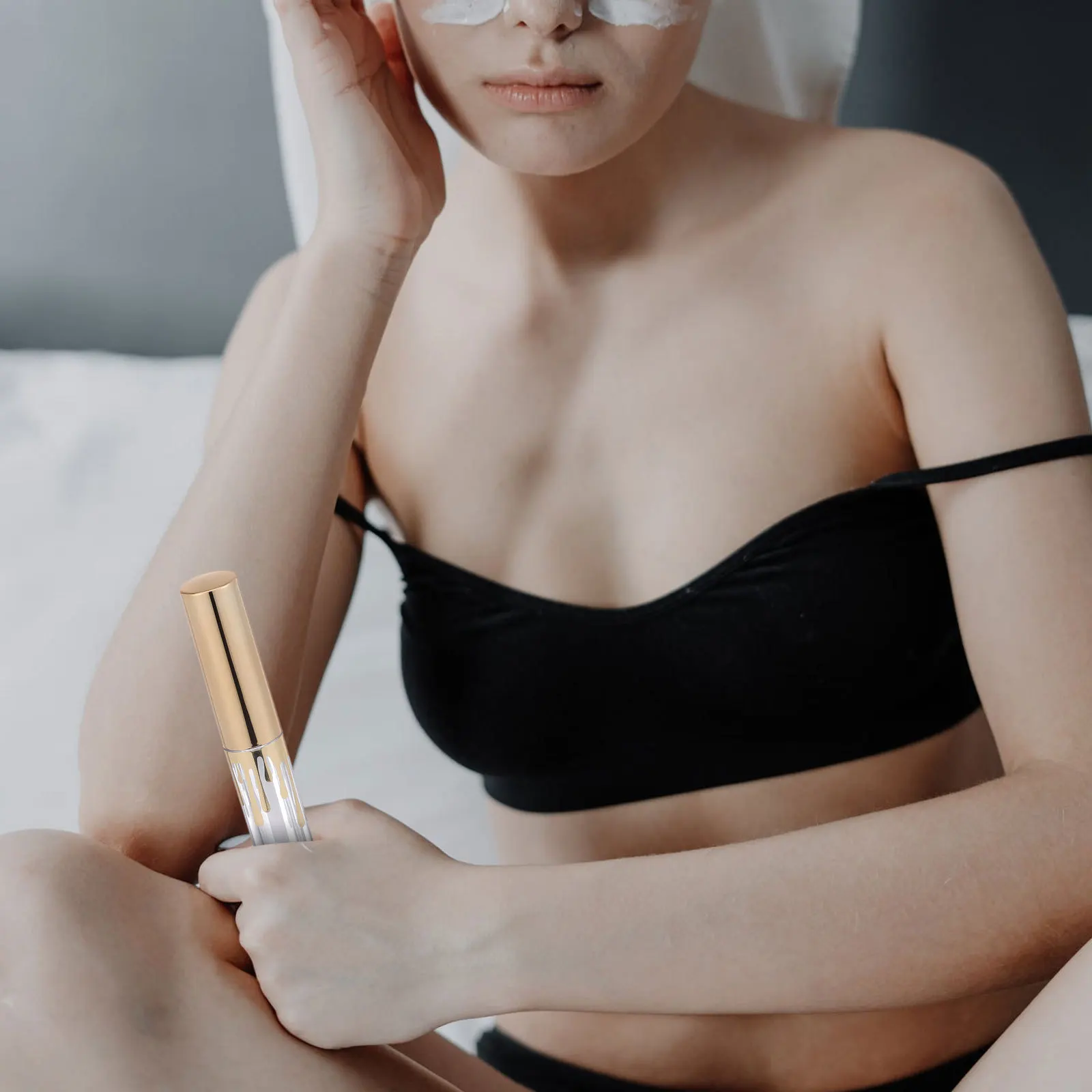 

10pcs Lip Gloss Bottles Gold Cylindrical Clear Empty Containers For Lip Balm Oil Mascara Travel Storage Small