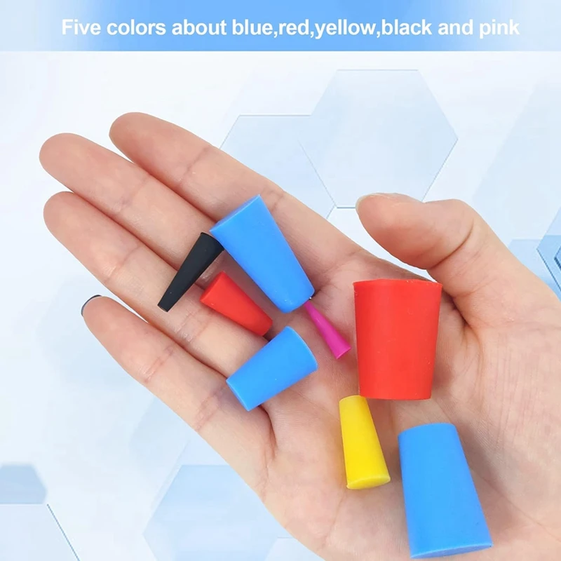 120Pcs Silicone Rubber Tapered Plugs, High Temp Resistant Silicone Rubber 8 Sizes From 1/16 To 5/8Inch For Hole Plugs