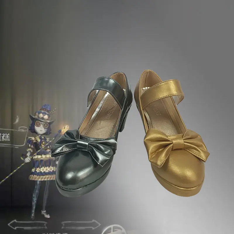 Anime Identity V‌ Helena Adams Cosplay Shoes Golden Sliver Short PU Leather Boots For Halloween Carnival