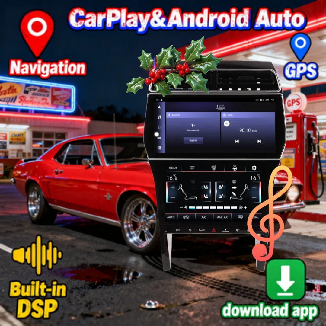 Latest Android Dual Screen Radio for Ford Explorer 2011-2019 Automatic Multimedia Player Wireless CarPlay GPS Air Conditioning