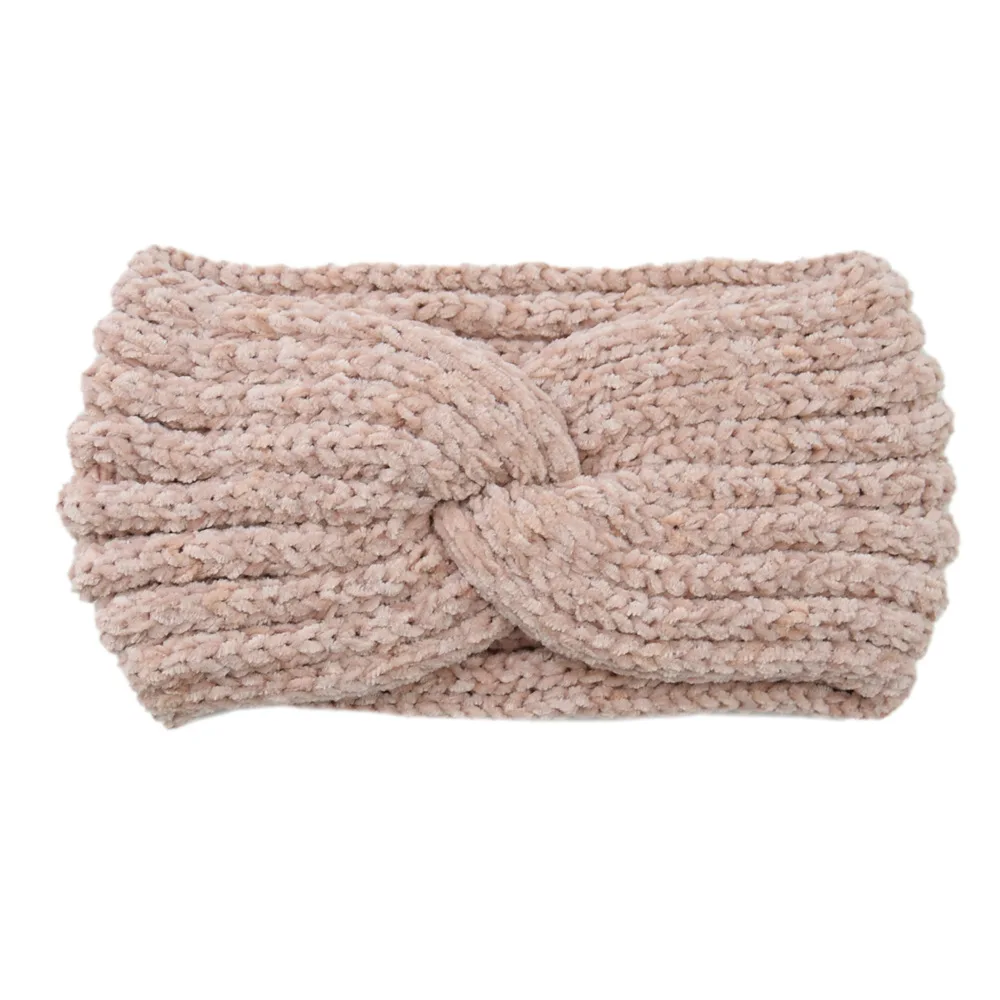 Winter Wool Knitted Headband for Women, Ear Warmer