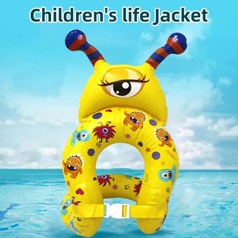 Pływaki basenowe dla dzieci Kreskówkowa kamizelka do pływania dla dzieci Pływaki basenowe dla dzieci z podwójną poduszką powietrzną i regulowaną klamrą bezpieczeństwa