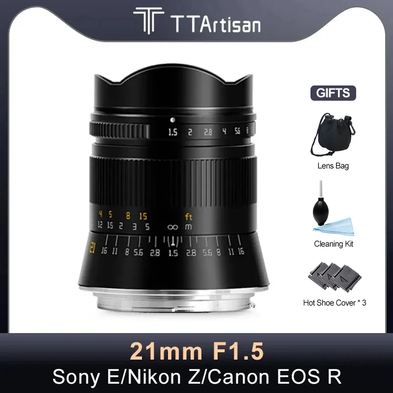 

TTArtisan 21mm F1.5 Full Frame Lens For Sony E Mount A6600 A6000 A7MIII A7MIV Nikon Z Z5 Z6 Z7 Z8 Z9 Canon RF R6 R8 r10 r100