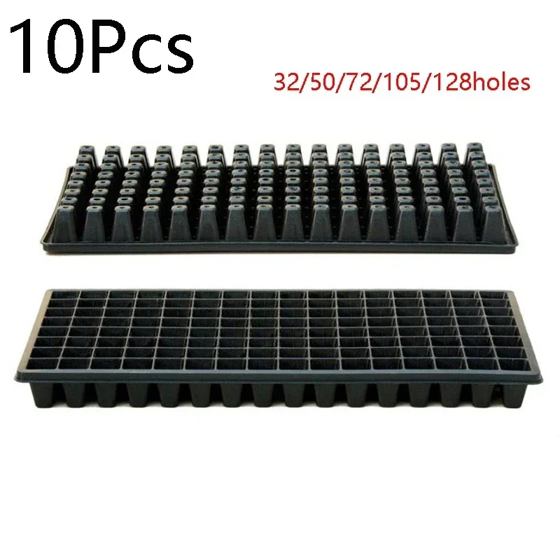 10pcs 32/72/105/128 Cell Planting Tray Plastic Nursery Tray Bonsai Pots Green Succulent Plant Pot Seed Grow Box