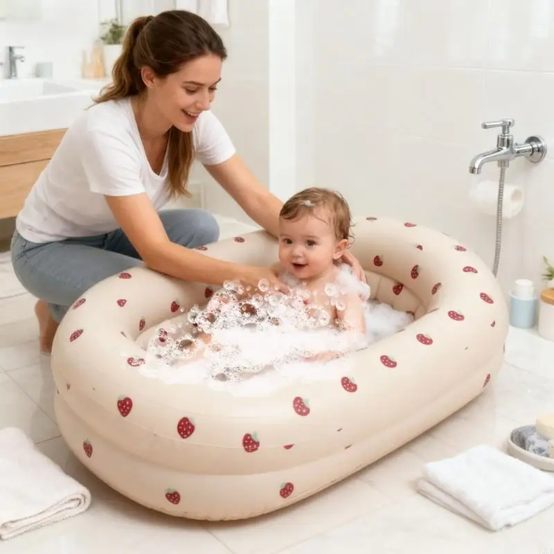 

Portable Inflatable Infant Tub with Quick Inflation Deflation Safe Comfortable Bathing Nonslip Base Foldable for Daily A2UB