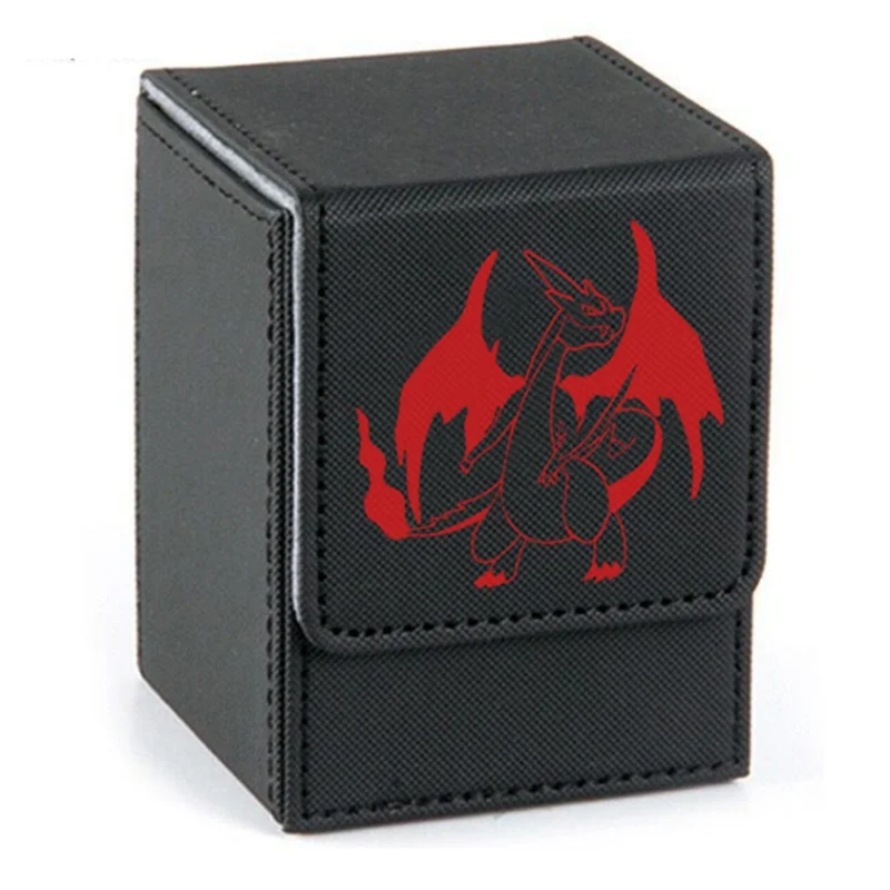 Boîte de Cartes Pokémon PTCG Mewtwo Gengar Sicilax Charizard, Jeu Anime 100 + PU, Protection d'Attraction Magnétique, Boîte de Rangement, Cadeaux