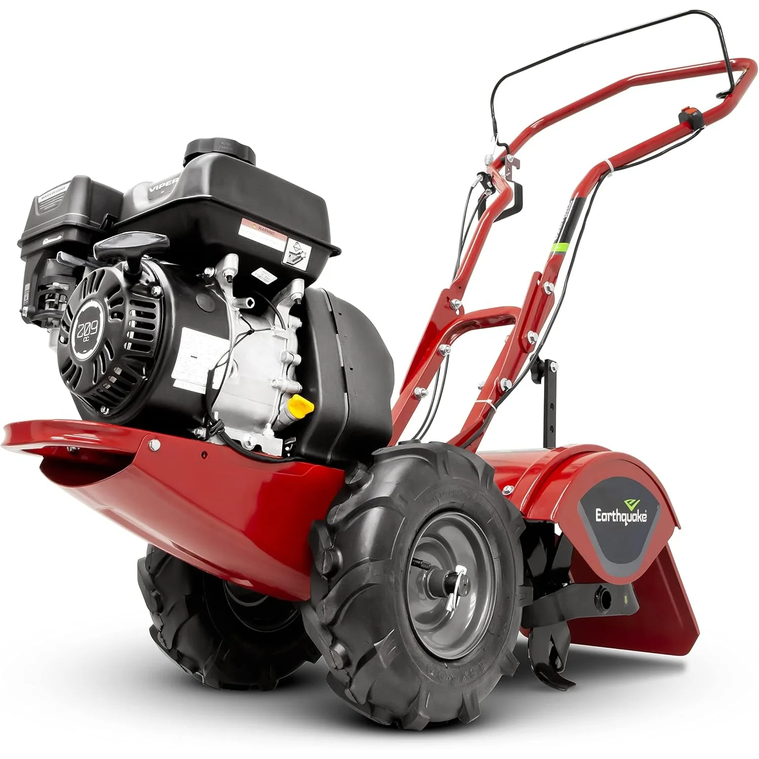 Victory Rear Tine Tiller, Powerful 209cc 4-Cycle Viper Engine, Rugged Bronze Gear Transmission, Counter-Rotating Tines,Red/Black