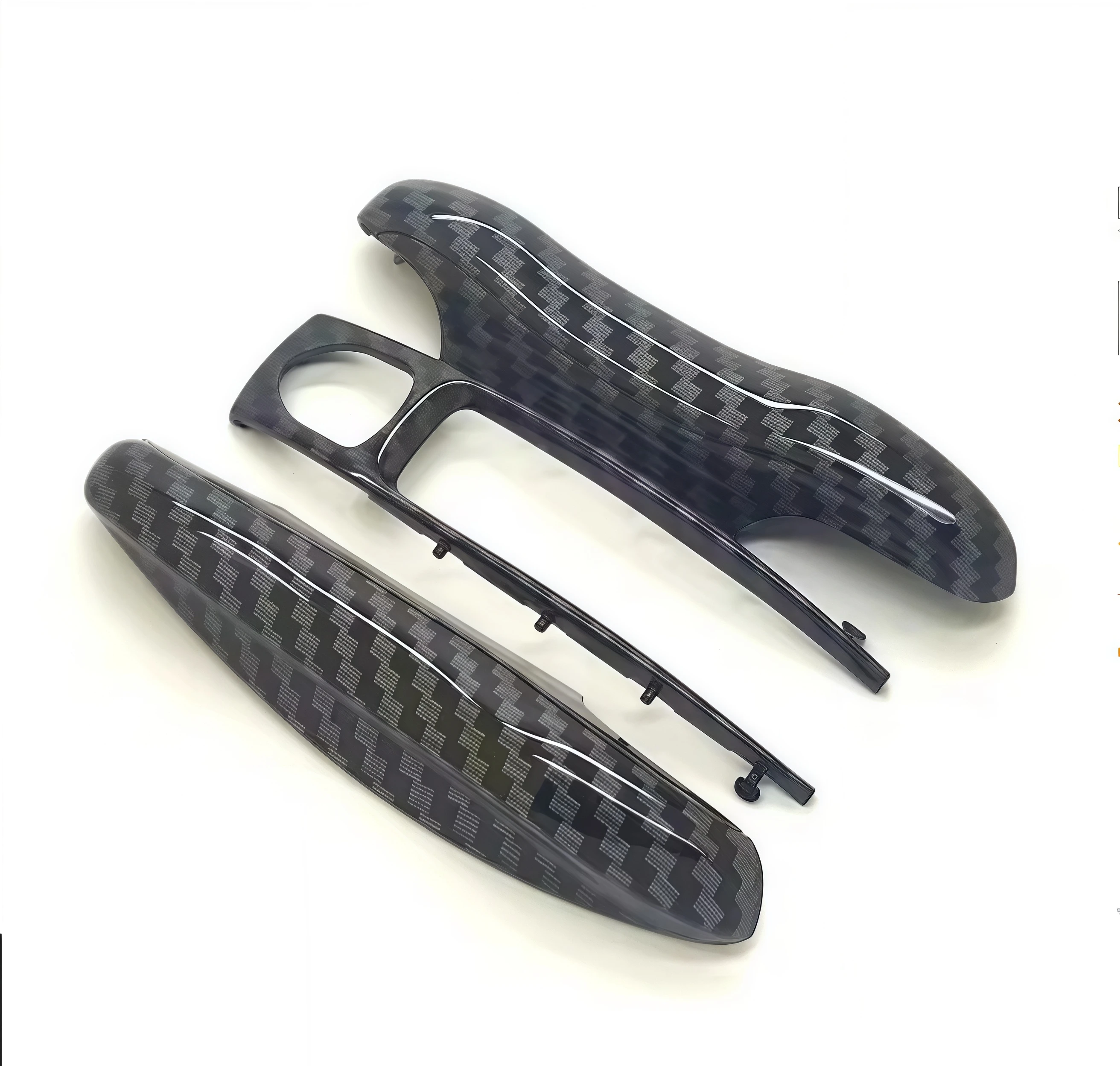 3PC Carbon Fiber Gloss Key Case with Middle Center Trim For(17-24)Cayenne Panamera Cayman 971 9YA 718 911 Macan Boxster Taycan