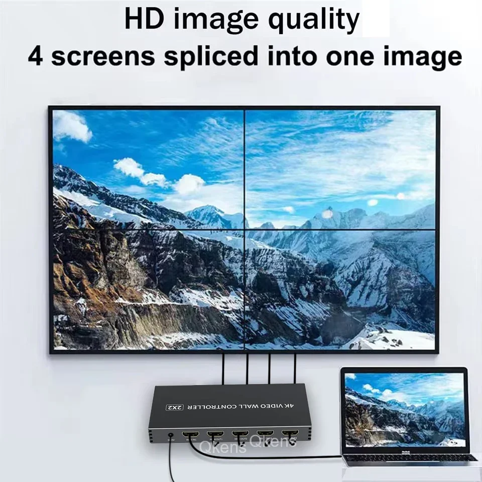 4K 2x2 Video Wall Controller 1 in 4 Out HDMI Video Wall Processor 1X2 1X3 1X4 2X1 3x1 4X1 Multi Screen TV Splicer Audio Extract