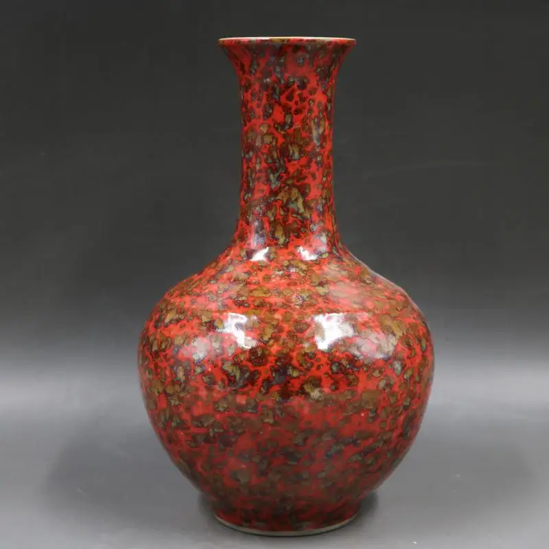 

Red Chinese Vase Qing Dynasty Vase Burl Kiln Changed Vase Bottle Home Decoration Office Vases for Flowers