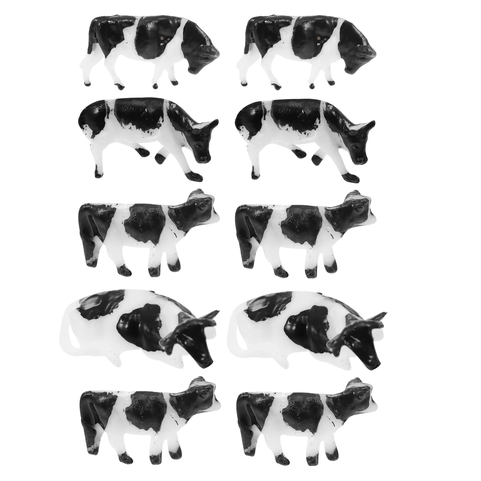 

10 Pcs Mini Cow Model Realistic Cow Models Mini Landscape Models Garden Statues Sculptures Cow Models Simulation Cow Adornments