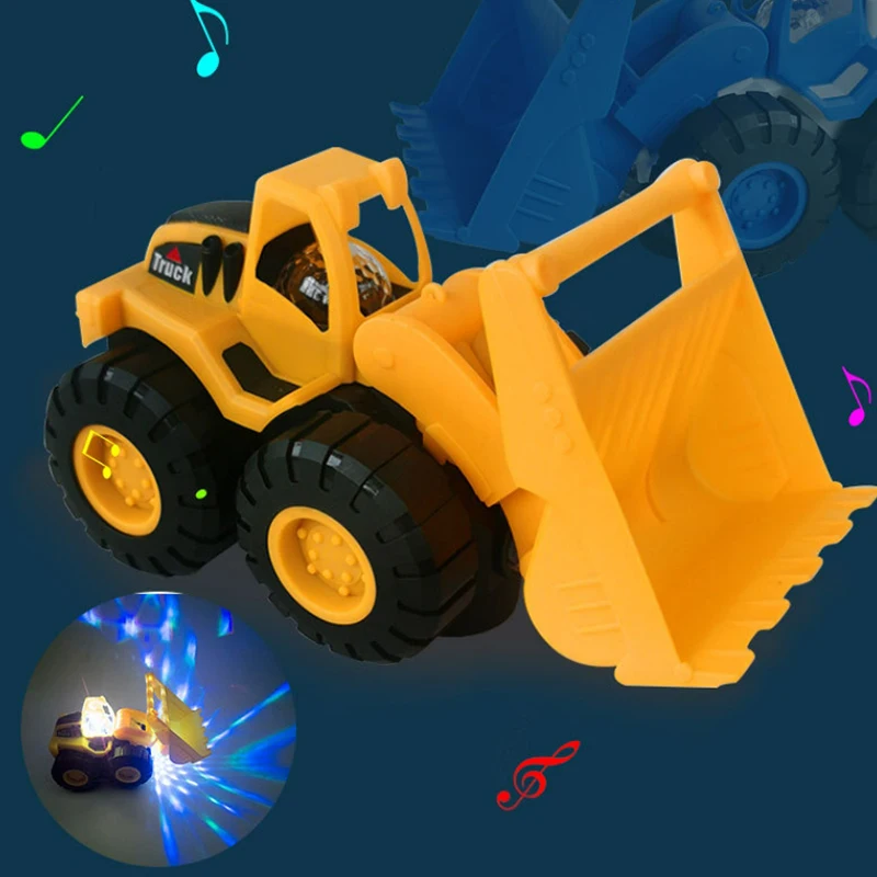 Funny Glowing Children Engineering Car Toy Bulldozer Electric Universal Light Music Excavator Toy Boys Fun Holiday Birthday Gift