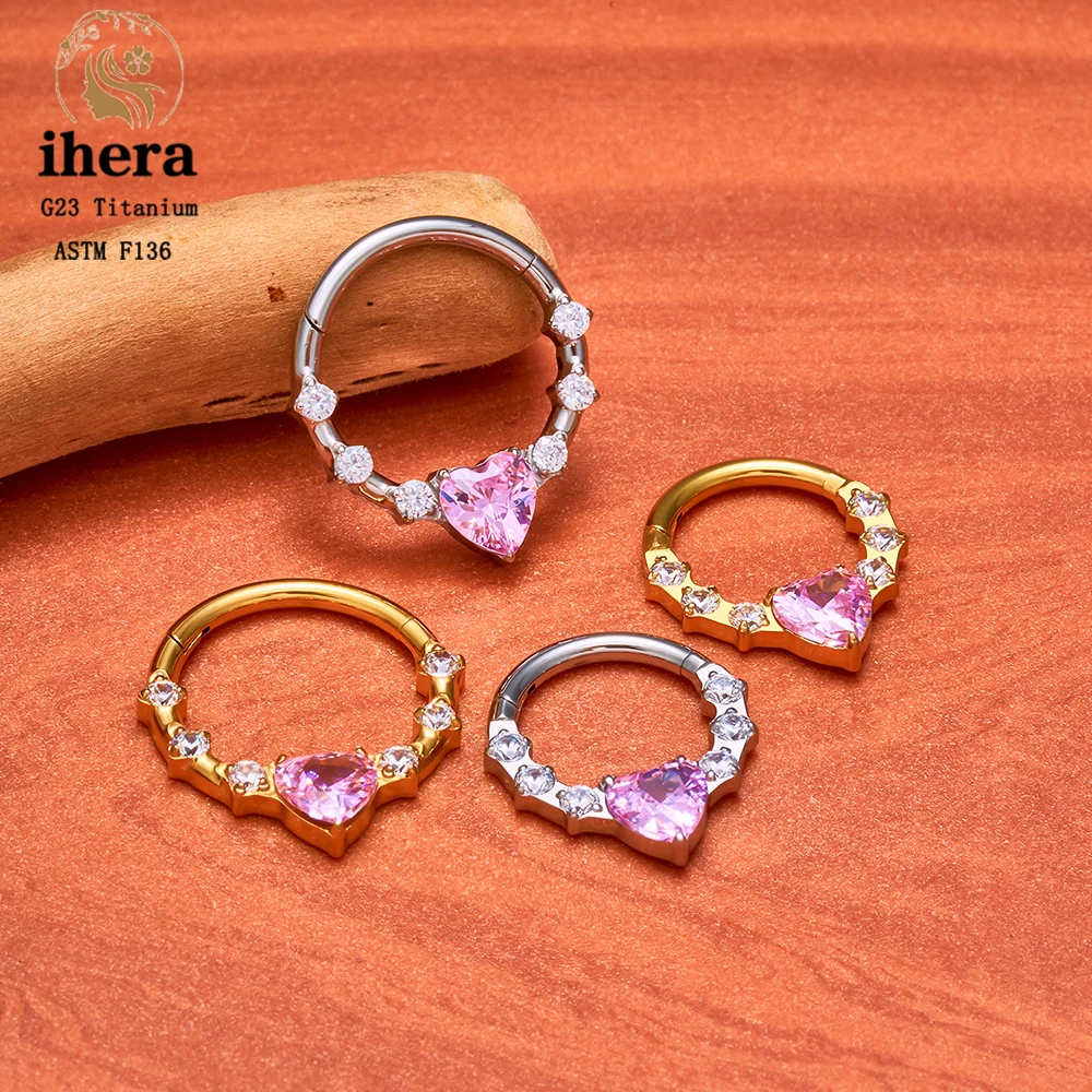 ASTM F136 Titan Birnenförmiger Zirkonia Nasenring 16G Klappbarer Clicker Segment Daith Ohrring Hoop Septum Knorpel Conch Helix Piercing Schmuck – Detail 11