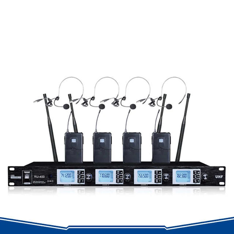 Professional Karaoke Microphone OEM Available UHF Wireless Microphone Four Channel