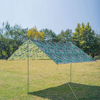 Camouflage Outdoor Canopy 210T Polyester Yarn Portable Camping Tarp Waterproof Foldable Ultra-light Picnic Backpacking Equipment